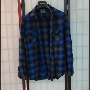 Blue flannel button down